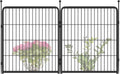 FXW Garden Fence Outdoor for The Yard – 32in(H) x 4.5ft(L) Heavy Duty Metal Animal Barrier for Dog and Rabbit, Decorative Dog Fence, 2 Panels, Black