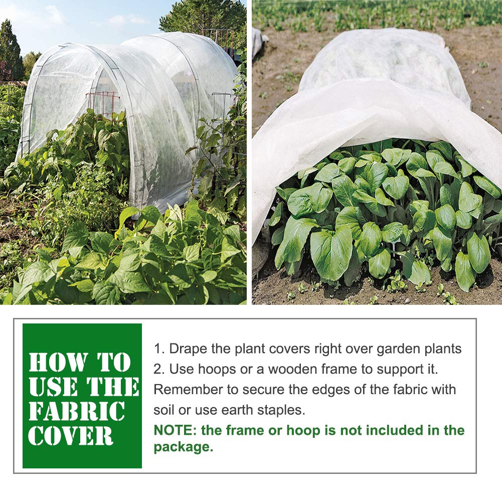 Valibe Plant Covers Freeze Protection 10 ft x 30 ft Floating Row Cover 0.9oz/yd² Garden Fabric Plant Cover for Winter Frost/Sun Pest Protection (10FT X 30FT)