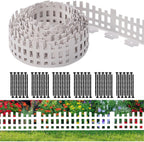 Garden Edging 33FT, Landscape Edging Borders [Extra Tall 4.9IN ] Flexible Lawn Edging Kit with 60pcs Stakes,Mini Plastic Fence for Tree Flowerbeds Grass Yard -White-2