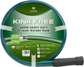 Worth Lead-in Green Garden Hose 5/8 in. x 25 ft. -Kink Free, No Leaking, Male/Female Fittings -Heavy Duty Durable Flexible Lightweight Water Pipe -Brass Aluminum Ends for Household & Yard Use