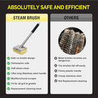 Grill Brush Bristle Free,BBQ Replaceable Scraper Cleaning Head,Safe Grill Accessories for Cast Iron Grates/Porcelain/Weber Gas/Charcoal Grill,Grill Brush for Outdoor Grill-Yellow