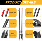 Heavy Duty Post Hole Digger with Fiberglass Handle Manual Fence Post Diggers,58 inches