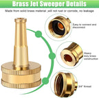 JaGely 12 Pack Sweeper Nozzle for Garden Hose Solid Brass Jet Sweeper 2" Jet Nozzle with 12 Garden Hose Rubber Washers