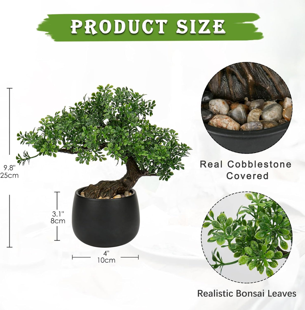 Artificial Bonsai Tree Juniper Faux Plants Indoor Fake Plants Decor with Ceramic Pots for Home Table Office Desk Bathroom Shelf Bedroom Living Room Farmhouse Decorations