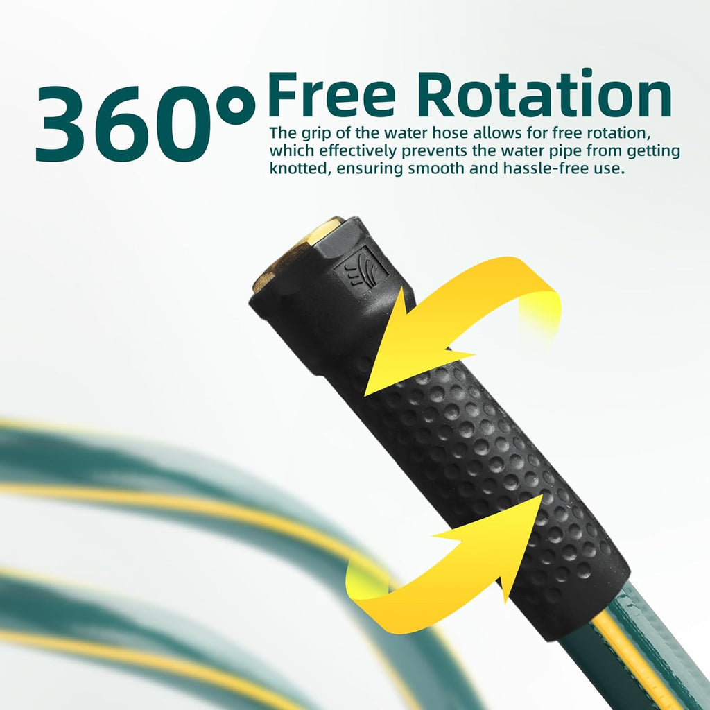 Solution4Patio Short Leader Green Garden Hose 5/8 in. x 6 ft. -Kink Free, No Leaking, Male/Female Fittings -Heavy Duty Durable Flexible Lightweight Water Pipe -Brass Aluminum Ends for Household & Yard