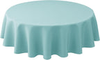 Biscaynebay Round Tablecloth 60 Inch-Auqa Blue Outdoor Fabric Table Cover-Small Circle Folding Table Cloths Linen Water Resistant for Kitchen Dining Picnic Patio Outdoor Party Restaurant Tables