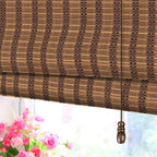 LETAU Wood Window Roman Shades, Bamboo Light Filtering Window Blinds for Indoor Home, Office, Kitchen, Pattern 10