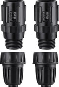 4 Pcs 15 PSI Drip Irrigation Pressure Regulator Faucet Adapter Kit, 2 Pcs 3/4" FHT x 3/4'' MHT Pressure Regulator, 2 Pcs 1/2 Inch Drip Irrigation Tubing Adapter for Drip Irrigation System