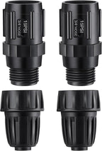 4 Pcs 15 PSI Drip Irrigation Pressure Regulator Faucet Adapter Kit, 2 Pcs 3/4" FHT x 3/4'' MHT Pressure Regulator, 2 Pcs 1/2 Inch Drip Irrigation Tubing Adapter for Drip Irrigation System