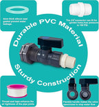 PVC Spigot Kit Rain Barrel Faucet Kit 3/4 inch Rain Barrel Valve with Bulkhead Fitting Adapter,PTFE,PVC Hose Adapter for Water Tanks,Aquariums,Tubs,Pools,Garden Barrels 1 Pack