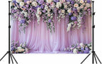 15x10ft Purple Lavender Floral Bridal Backdrop Wedding Flower Photography Backdrop for Girl Portrait Baby Shower Birthday Party Decor Banner Mother's Day Party Wall Backdrop Studio Photo Backgrounds