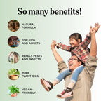 Natural Bug Repellent Spray for Body - DEET Free Bug Spray for Kids & Adults for Ticks Mosquitoes & Insects - Made with Citronella Rosemary & Lemongrass - Light Scent Vegan & Cruelty Free (8 Fl Oz)