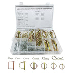 boatsea 184Pcs Cotter Pin Assortment Kit Heavy Duty Hitch Linch and PTO Pins,Shaft Locking R Clips Retaining Hair Pins Assortment, Including Pins&Square Arch Pins&Lynch pins,trailer pin