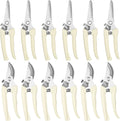 12 Pcs Garden Shears Flower Scissors Pruning Shears Floral Garden Clippers Hand Pruners Branch Cutter Gardening Tools for Plants Cutting, Trimming, Fruits Picking(Bypass, Straight)