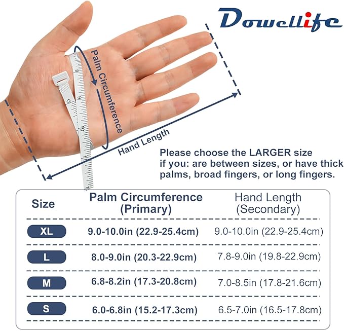 Dowellife Cut Resistant Gloves Food Grade Level 5 Protection, Safety Kitchen Cuts Gloves for Oyster Shucking, Fish Fillet Processing, Mandolin Slicing, Meat Cutting and Wood Carving. (Large-3 Pairs)