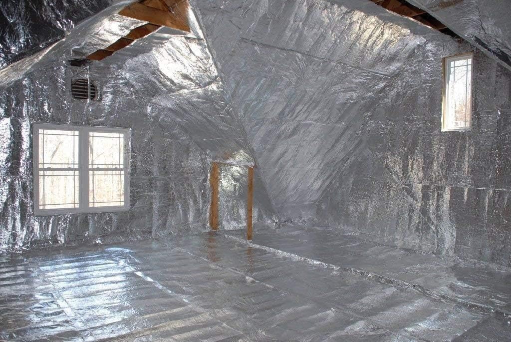 Super Shield Highly Reflective Aluminum Mylar Film Insulation Roll (Solid) for Saunas, Grow Rooms, Crawlspace Encapsulation, and More. (Class 1 Class A ASTM Fire Rated) (4FT X 25FT)