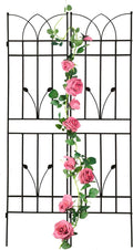 2 Pack Metal Garden Trellis 71" Black Fence Rustproof Garden Trellis for Climbing Plants Support Roses Flower Outdoor Lawn, Black