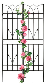 2 Pack Metal Garden Trellis 71" Black Fence Rustproof Garden Trellis for Climbing Plants Support Roses Flower Outdoor Lawn, Black