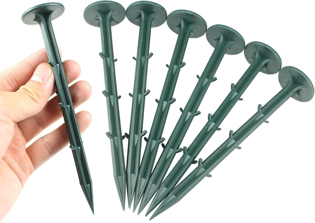 6-Inch Plastic Stakes Sturdy Plastic Stakes Anchors Rustproof for Holding Down Landscape Fabric Lawn Edging,Weed Barrier, Tents,Game Nets and Rain Tarps (50)