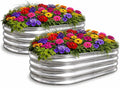 TATAANTY Galvanized Raised Garden Bed Kit, 2-Pack Rust-Resistant Planter Garden Boxes Outdoor, Oval Large Metal Raised Garden Beds for Vegetables Easy to Set Up - 4x2x1ft (2 Pack)
