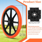 Upgraded 20x1.95" Flat Free Tires Compatible with rubbermaid Wheelbarrow Wheels, 20" Flat Free Tires with 5/8" Bearing Replacement for rubbermaid Cart Wheels/Big Wheel Utility Carts