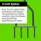 Yard Butler Aerators - Durable for Easy Lawn Care & Healthy Growth - Prevent Lawn Damage by Breaking Up Compaction - Ergonomic Gardening Tool, Spike Aerator