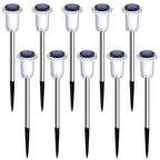 DenicMic Solar Lights Outdoor Waterproof 10 Pack Pathway Lights Cool White