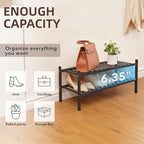 2 Tier Bamboo Shoe Rack Storage Organizer for Closet, Multifunctional Stackable Free Standing Shoe Shelf Organizer for Small Space,Entryway, Hallway, Bathroom27 x11 x13 (Brown, 2 Tier)