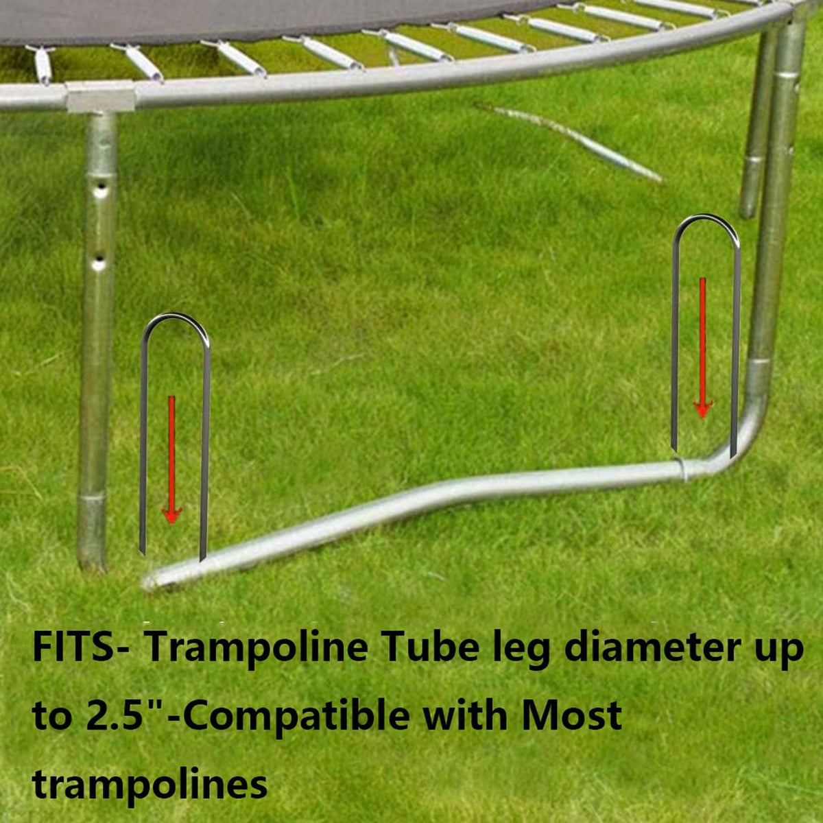 10inch Trampoline Stakes Heavy Duty Trampoline Parts Wind Stakes U Type 8pcs Ground Anchors High Wind Galvanized Steel Stakes for Trampoline Camping Tent Garden (Silver)