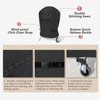 Porch Shield Outdoor Charcoal Kettle Grill Cover 22 inch Waterproof 600D Round Smoker Cover Fits Most Kettle Grill 27" Dia x 35" H, Black