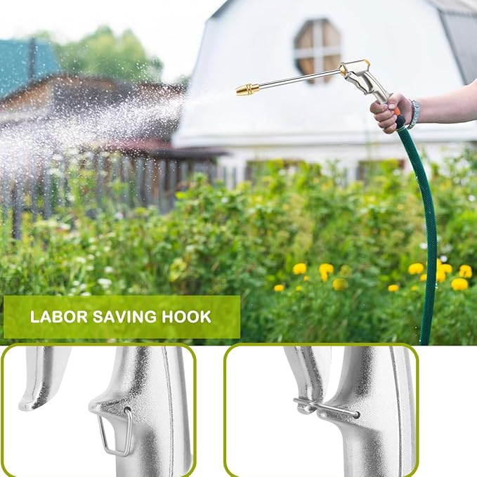 Garden Hose Nozzle Sprayer High Pressure Garden Hose Nozzle Heavy Duty Water Sprayer for Garden Spray Patio Outdoor Washer Pet Shower Car Wash attachment