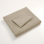 JIYUAN 100% Washed Cotton Duvet Cover Set 2 Pieces Twin, 1 Duvet Cover 68x90 Inches(Comforter Not Included) and 1 Pillowcases,Linen Feel Bedding Set Comfy and Breathable,Khaki