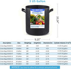 3 US Gallon 8 Pack Tall Grow Bags for Vegetables, Heavy Duty Nonwoven Aeration Fabric Deep Grow Pots with Handles
