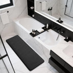 Yimobra Bathroom Runner 55"x24", Non Slip Memory Foam Bath Mat, Super Soft Water Absorbent Hallway Carpet, Machine Washable Rug for Vanity Tub Shower, Black