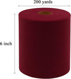 Burgundy Tulle Fabric Rolls 6 Inch by 200 Yards (600 feet) Fabric Spool Tulle Ribbon for DIY Burgundy Tutu Bow Baby Shower Birthday Party Wedding Decorations Craft Supplies