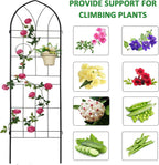 Metal Garden Trellis Rustproof Trellis for Climbing Plants Outdoor Flower Support (Black-4 Pack, 78.7"x19.7")