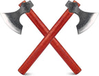 16" Throwing Axe Set with Beech Wood Handle, Professional Throwing Hatchet Set of Two, Viking Style Throwing Tomahawks with Steel Wedge for Adults' Competition and Outdoor Recreation, Red