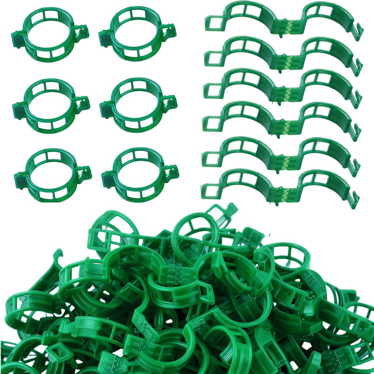 CACERIAWM Plant Support Clips, 100 Pcs Tomato Clips, Plastic Trellis Clips, Grape Vine Tomato Vine Vegetables Plants Garden Support Clips to Grow Upright Makes Plants Healthier