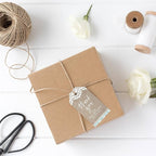 Andaz Press 100-Pack Thank You for Celebrating with Us Favor Tags Burlap Lace Cardstock Gift Tags with Bakers Twine for Wedding Baby Shower Bridal Shower Birthday Party Favors 2 x 3.75-Inches