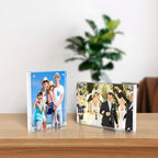 5x7 Inches Acrylic Picture Frames 3 Pack, Double Sided Magnetic Photo Frames,Free Standing on Desk or Table Clear Picture Frames