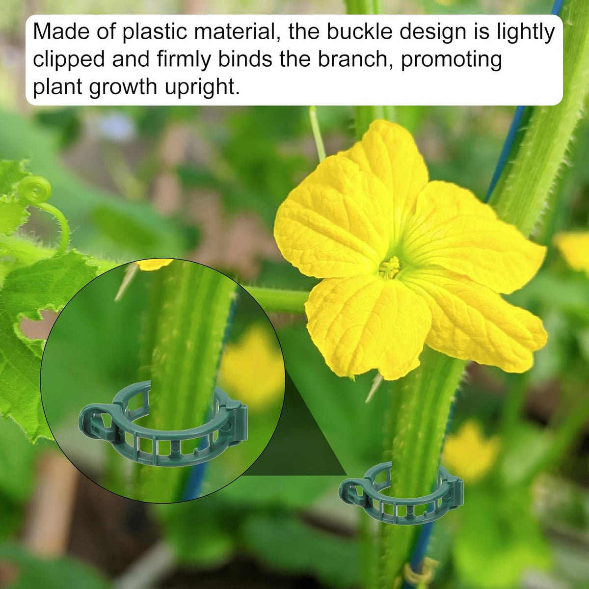 MECCANIXITY 300 Pcs Garden Plant Clips Fixing Clips Green 30mm Adjusting Plant Lever Loop Clips for Supporting Flower Vine Vegetables Climbing Plant Plant Stems