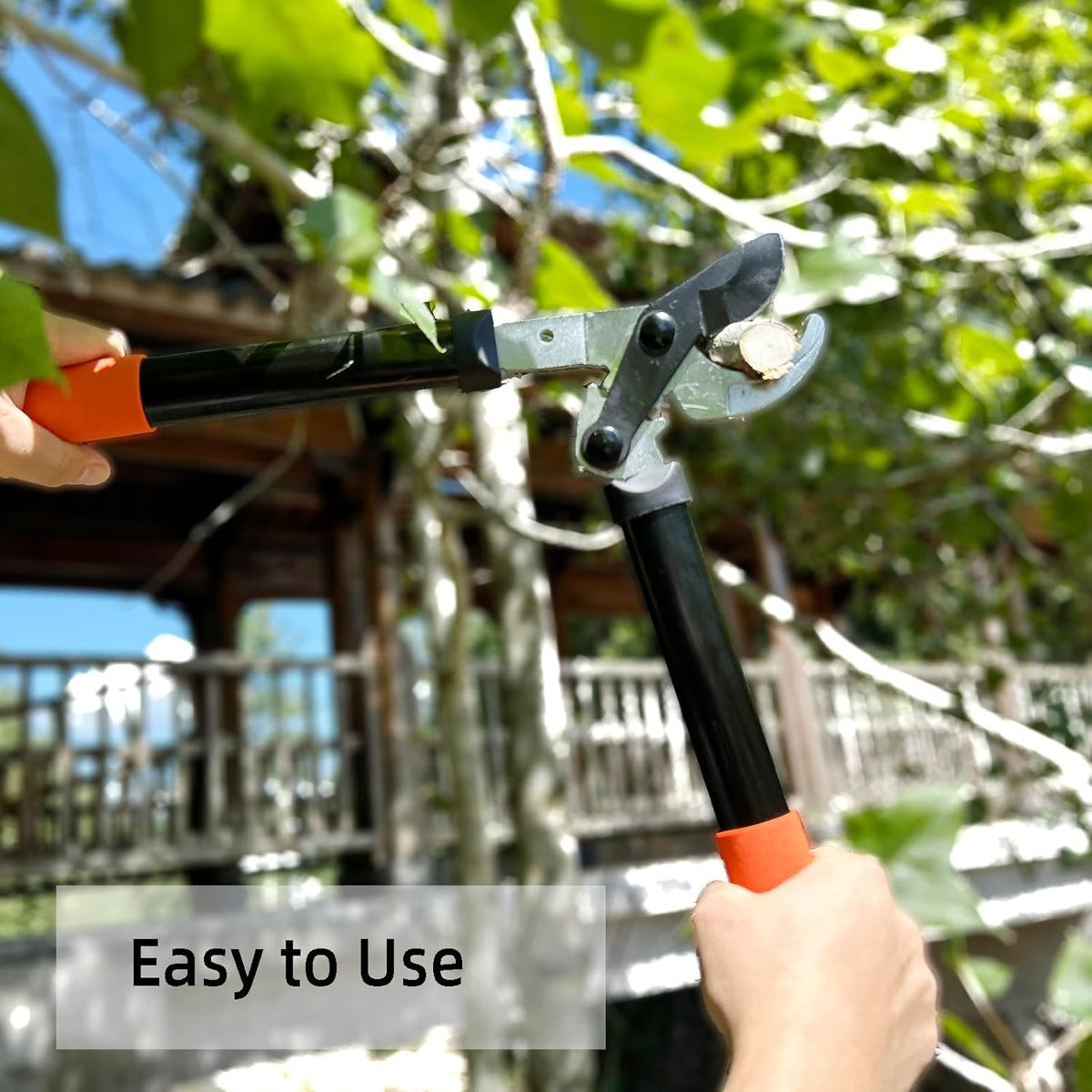 Loppers Tree Trimmer Branch Cutter with Powerful Gear Action, Super Pruner Tree Clippers Tree Pruner, Chops Thick Branches Ease, Sharp Steel Blade with 1.3 Inch Cutting Capacity(15 Inch)