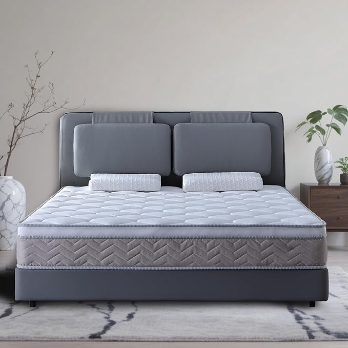 12 Inch Full Mattress Hybrid Innerspring and Plush Memory Mattress in a Box,Medium Soft Feel,Motion Isolation & Pressure Relief,Cooling Bed Mattress for Bed Frames,CertiPUR-US Certified (Queen)