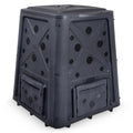 Redmon Outdoor Compost Bin with Lift Off Lid, 4-Door Access & Vent Holes, 65 Gallon, Black - Composting Bin Container for Kitchen Food Waste Recycling