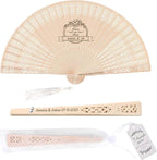 10 PCS Custom Fans Personalized Folding Fans for Line Dancing Wooden Hand Fan Wedding Favors Bulk Fans for Guests Party Event Use (Style04)