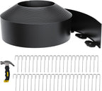 4 Inch Tall 33FT Landscape Edging with 45Pcs Metal Spikes, Plastic Garden Edging Border Landscape Edging Lawn Edging for Landscaping, Flower Bed, Paver, Yard
