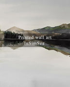 InSimSea Framed Wall Art for Living Room Mountain Reflection Decor Vintage Wall Art Mountain Range Nature Wilderness Art Decorative Rustic for Living Room Bedroom Office Wall Decor 9x11in