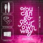 You Can Go Your Own Way Neon Sign,Neon Signs for Wall Decor,Motivational Pink LED Wall Light for Girls Bedroom,Teen Room,Dorm Decor,Neon Aesthetic Sign,Gift for Girls,USB Powerd Dimmer Switch