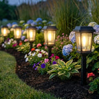 DOESLAG 12 Pack Solar Lights Outdoor, Modern Solar Pathway Lights Outdoor, Waterproof Auto On/Off Garden Lights for Yard, Landscape Path, Walkway, Driveway Decor (3000K Warm White)