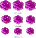 BRT Bearingshui Crepe Paper Flowers Decoration for Wall Total 9 Pcs, Artificial Flowers Backdrop for Wedding Decor Baby Bridal Shower Birthday Party, Rose Red 3D Wall Flowers Decor